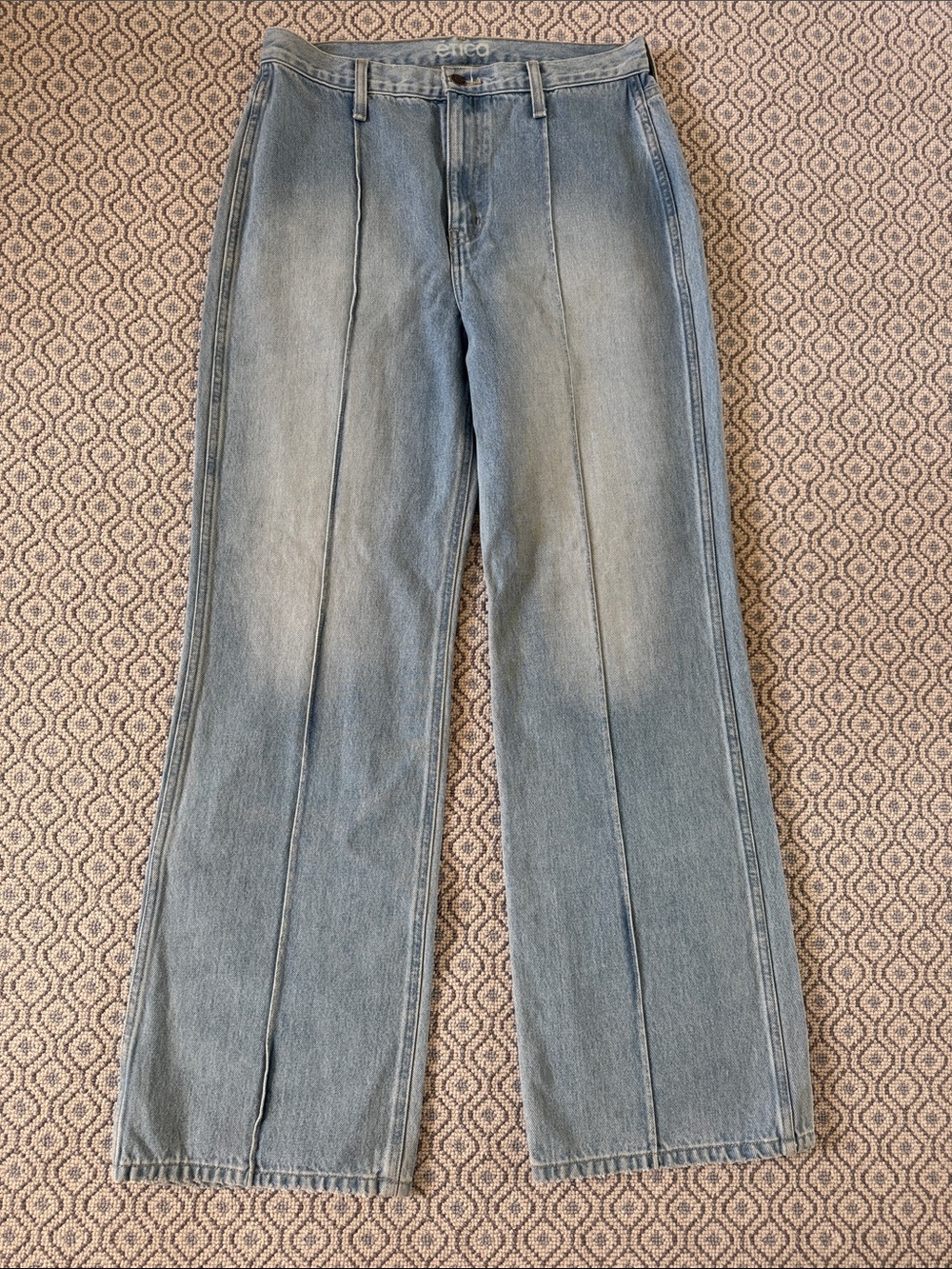 Etica Women’s Light Wash Bootcut Jeans with Front Crease